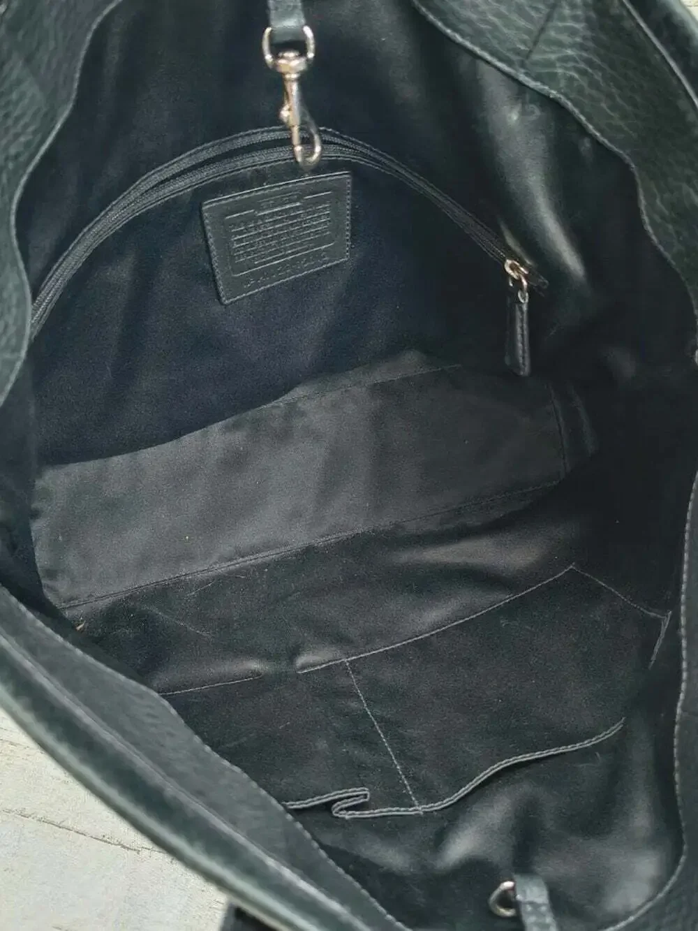 Coach Black & Beige Op Art Signature Canvas Large Tote Bag